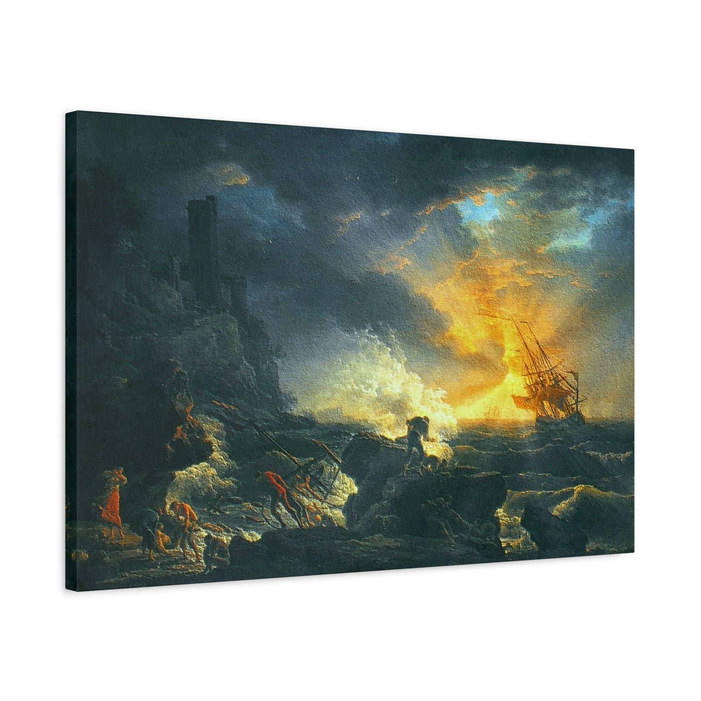 Claude Joseph Vernet Replica of Shipwreck Art Print, Classic Wall Art Decor