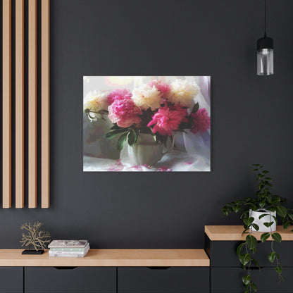 Peonies Bouquet Flower Canvas Wall Art Home Décor White Pink Abstract Art