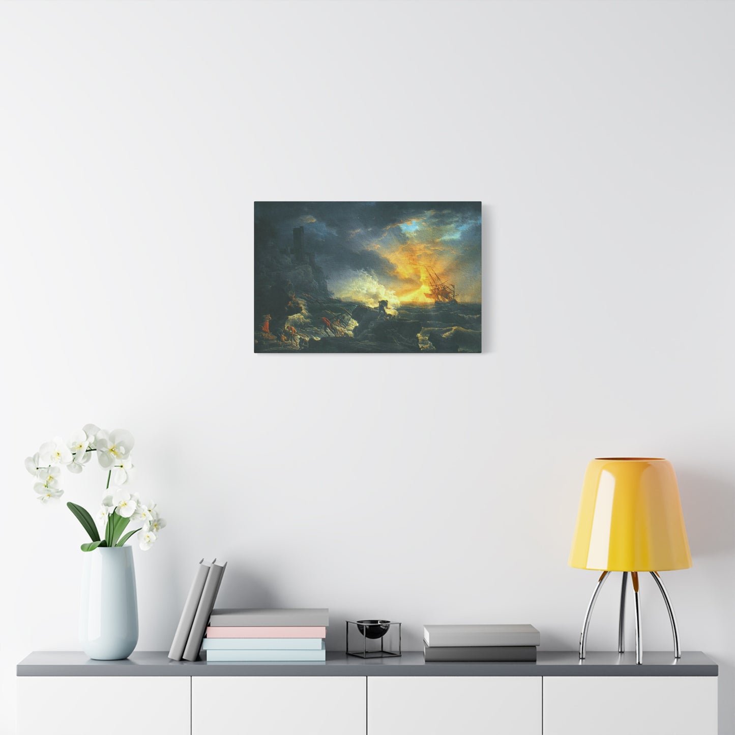 Claude Joseph Vernet Replica of Shipwreck Art Print, Classic Wall Art Decor