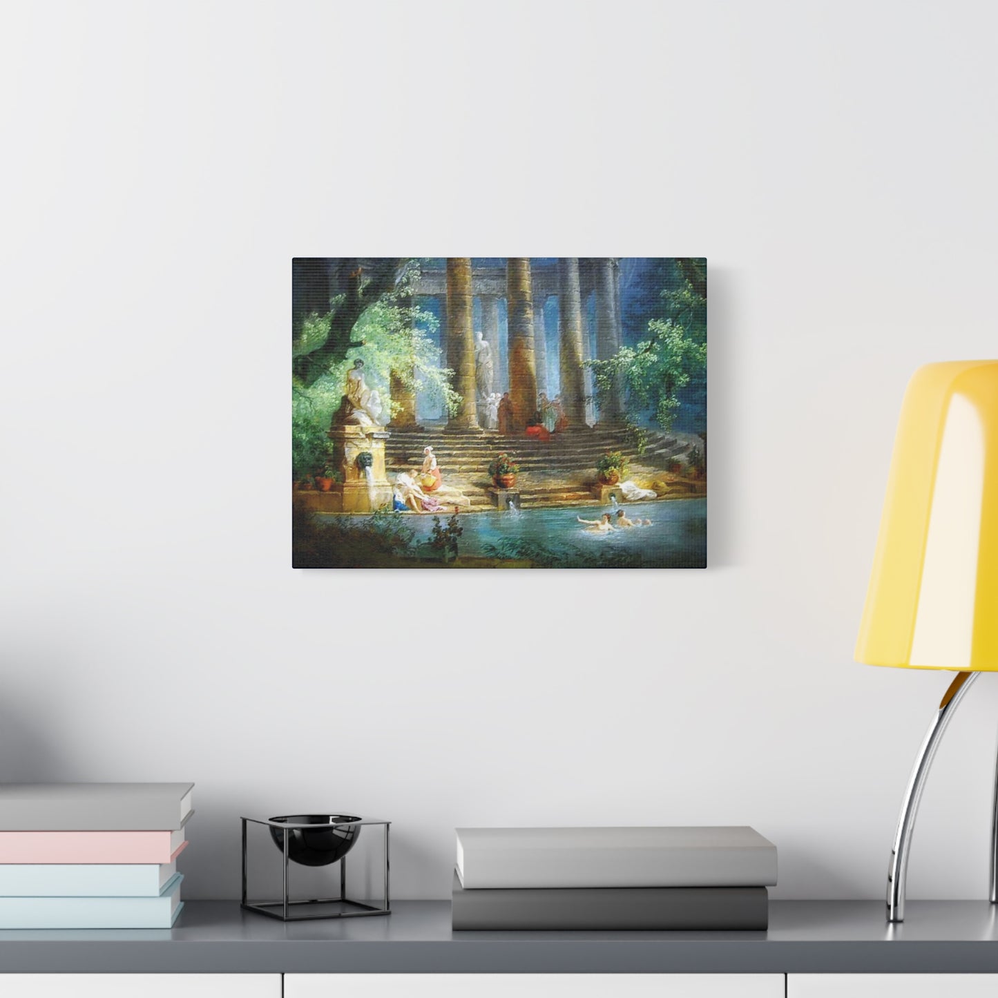 Hubert Robert Reproduction Of The Bathing Pool Art print, Classic Art Wall Décor