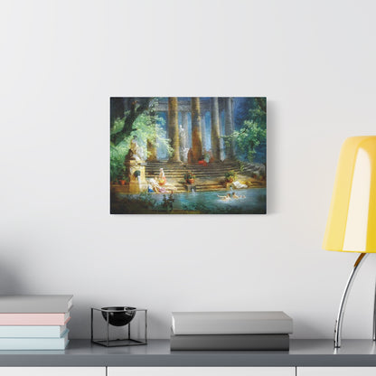 Hubert Robert Reproduction Of The Bathing Pool Art print, Classic Art Wall Décor