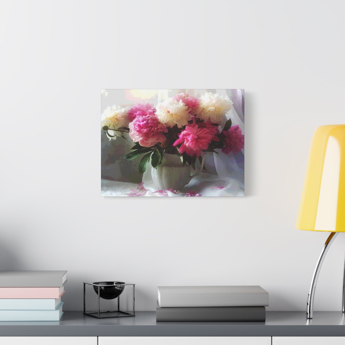 Peonies Bouquet Flower Canvas Wall Art Home Décor White Pink Abstract Art