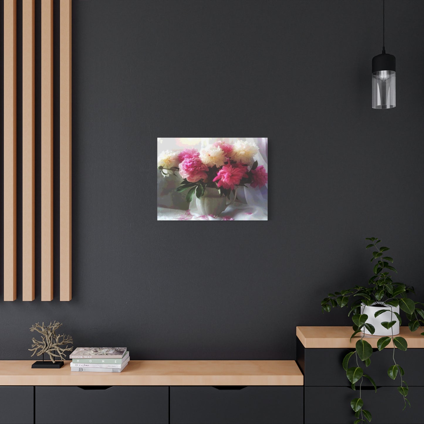 Peonies Bouquet Flower Canvas Wall Art Home Décor White Pink Abstract Art