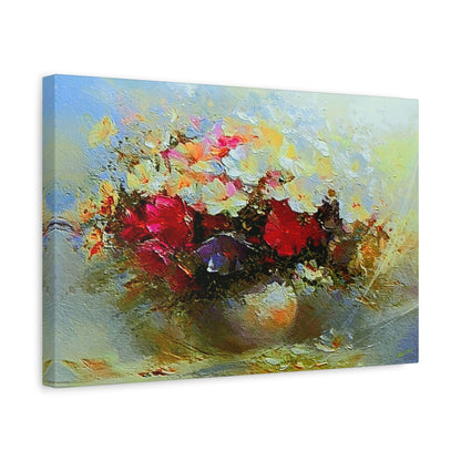 Morning Delight Bouquet Art Print On Stretched Canvas, Floral Wall Art