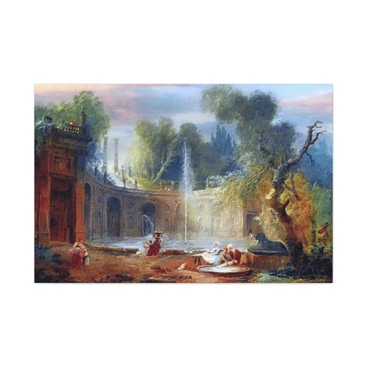 Hubert Robert Replica of The Teatro Delle Acque in the Garden of the Villa Aldobrandini Art Print, Classic Wall Decor