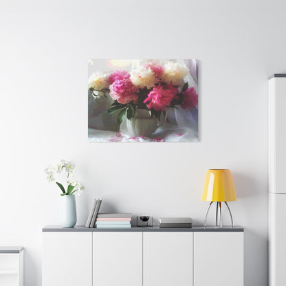 Peonies Bouquet Flower Canvas Wall Art Home Décor White Pink Abstract Art