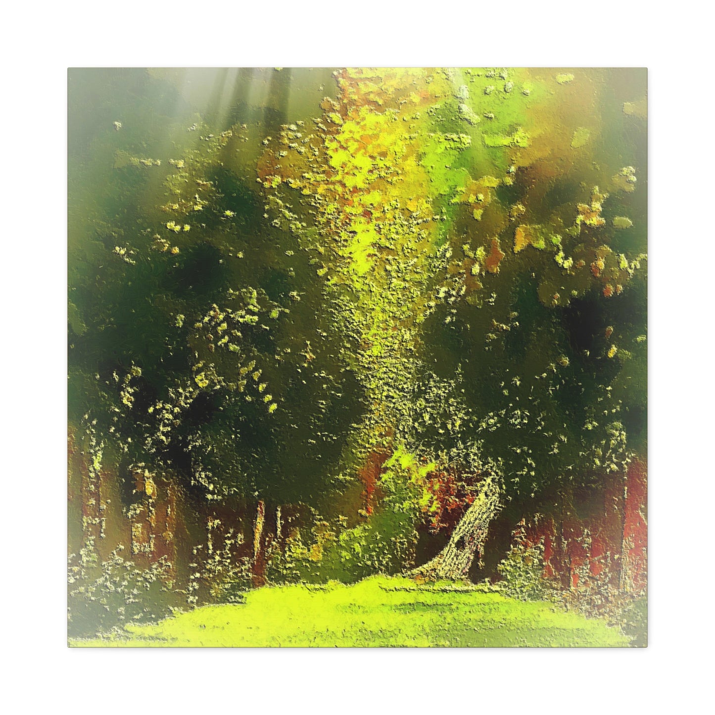 Evening Walk In The Park Art Print Stretched Canvas Landscape Wall Décor