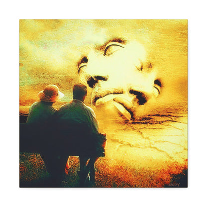 Life Reflections Art Print Stretched Canvas Gold Yellow Wall Decor