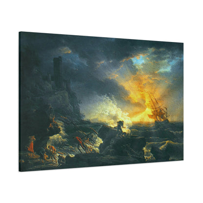 Claude Joseph Vernet Replica of Shipwreck Art Print, Classic Wall Art Decor