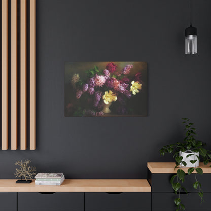 Lilac Bouquet Flower Canvas Wall Art Home Décor Abstract Art Purple Pink White