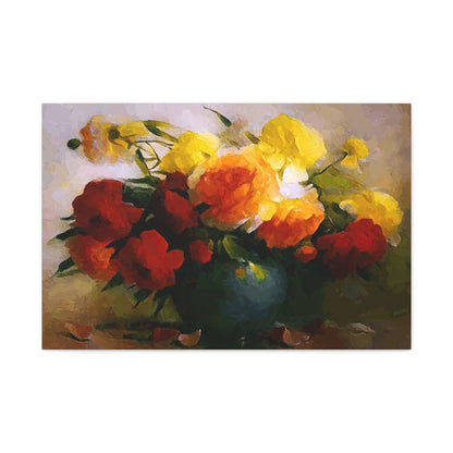 Morning Lively Bouquet Art Print Stretched Canvas Floral Wall Décor