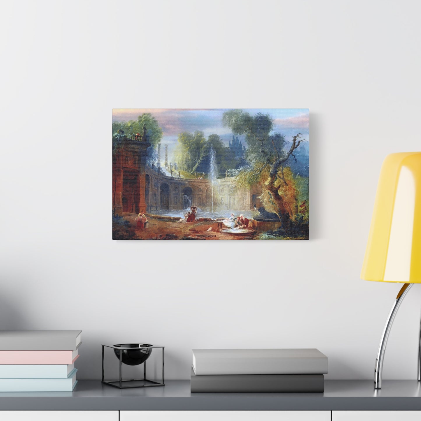 Hubert Robert Replica of The Teatro Delle Acque in the Garden of the Villa Aldobrandini Art Print, Classic Wall Decor
