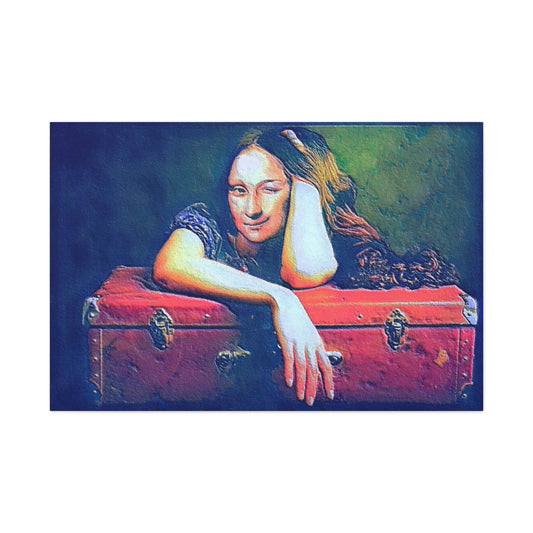 Mona Lisa Time Traveler Art Print Gallery Wrap Stretched Canvas