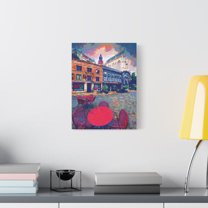 Urban Landscape Canvas Wall Art Europe Antwerp Belgium Abstract Red Grey Blue