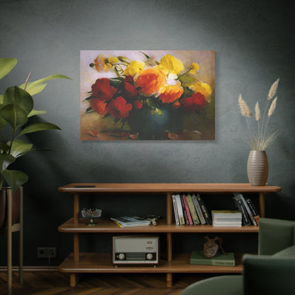Morning Lively Bouquet Art Print Stretched Canvas Floral Wall Décor