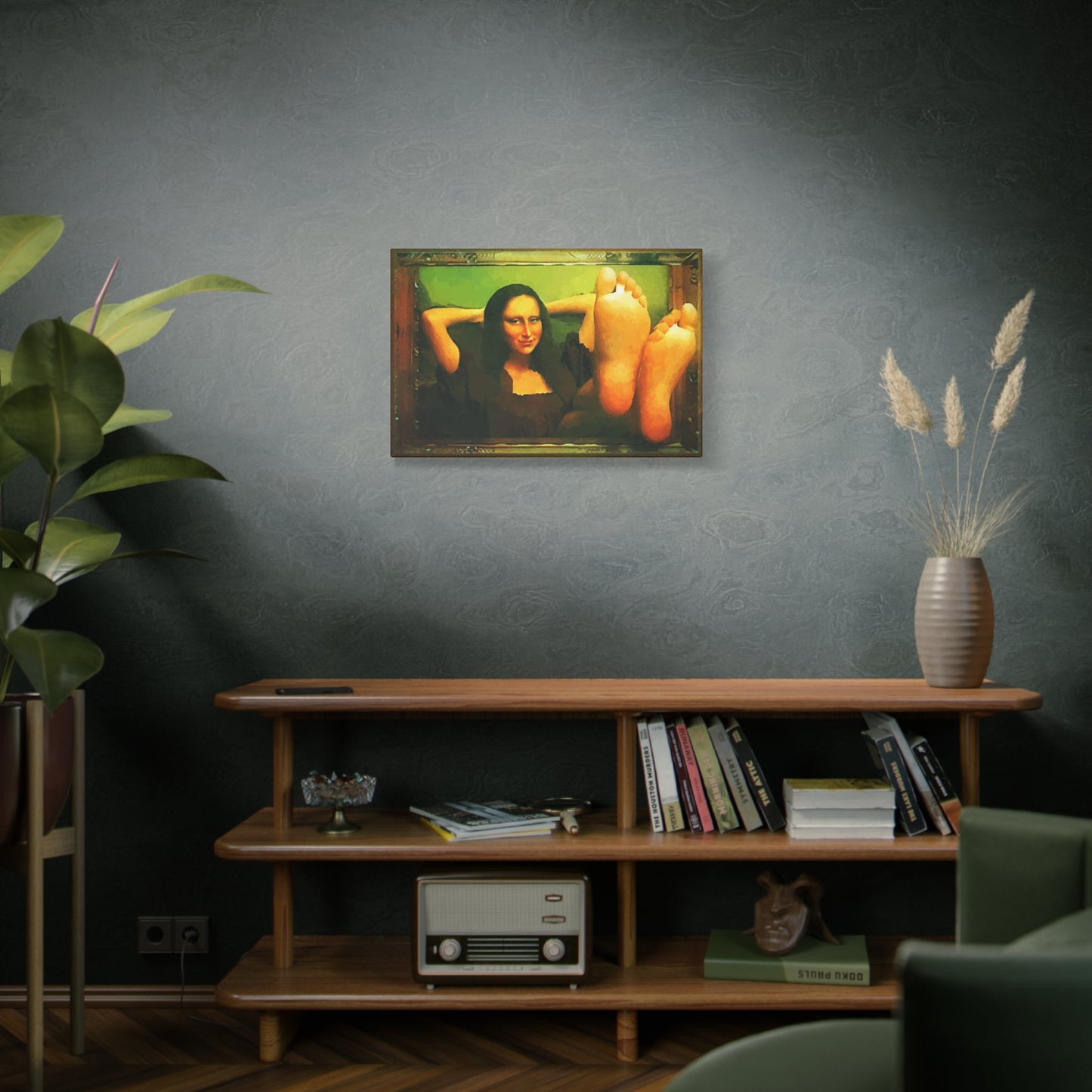 Mona Lisa Funny Wall Art Stretched Canvas da Vinci Abstract Wall Art