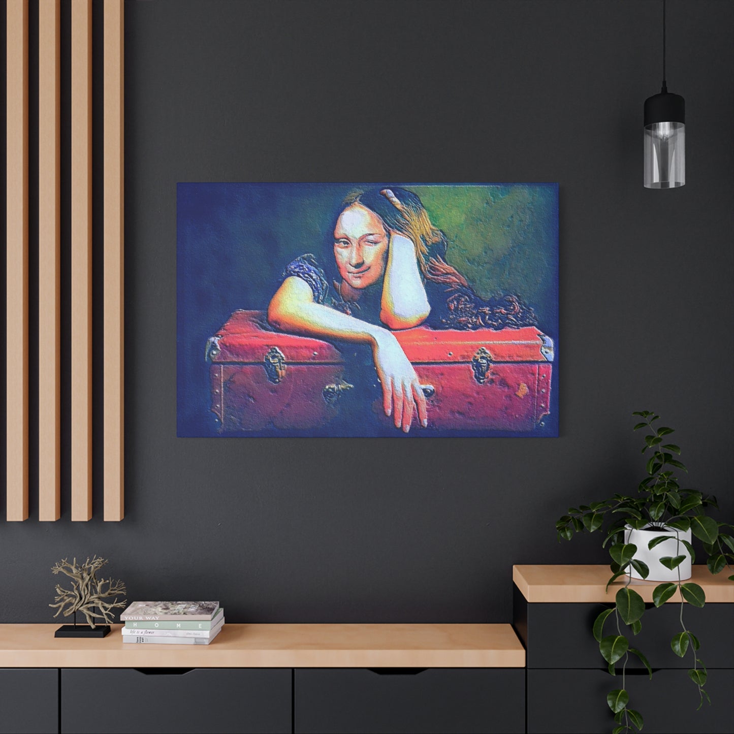 Mona Lisa Time Traveler Art Print Gallery Wrap Stretched Canvas