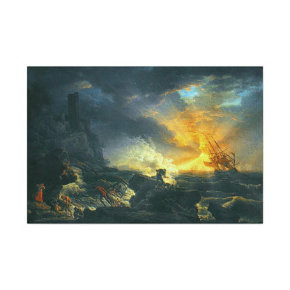 Claude Joseph Vernet Replica of Shipwreck Art Print, Classic Wall Art Decor