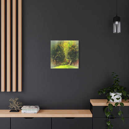 Evening Walk In The Park Art Print Stretched Canvas Landscape Wall Décor