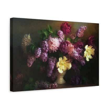 Lilac Bouquet Flower Canvas Wall Art Home Décor Abstract Art Purple Pink White