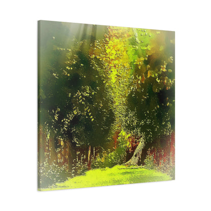 Evening Walk In The Park Art Print Stretched Canvas Landscape Wall Décor