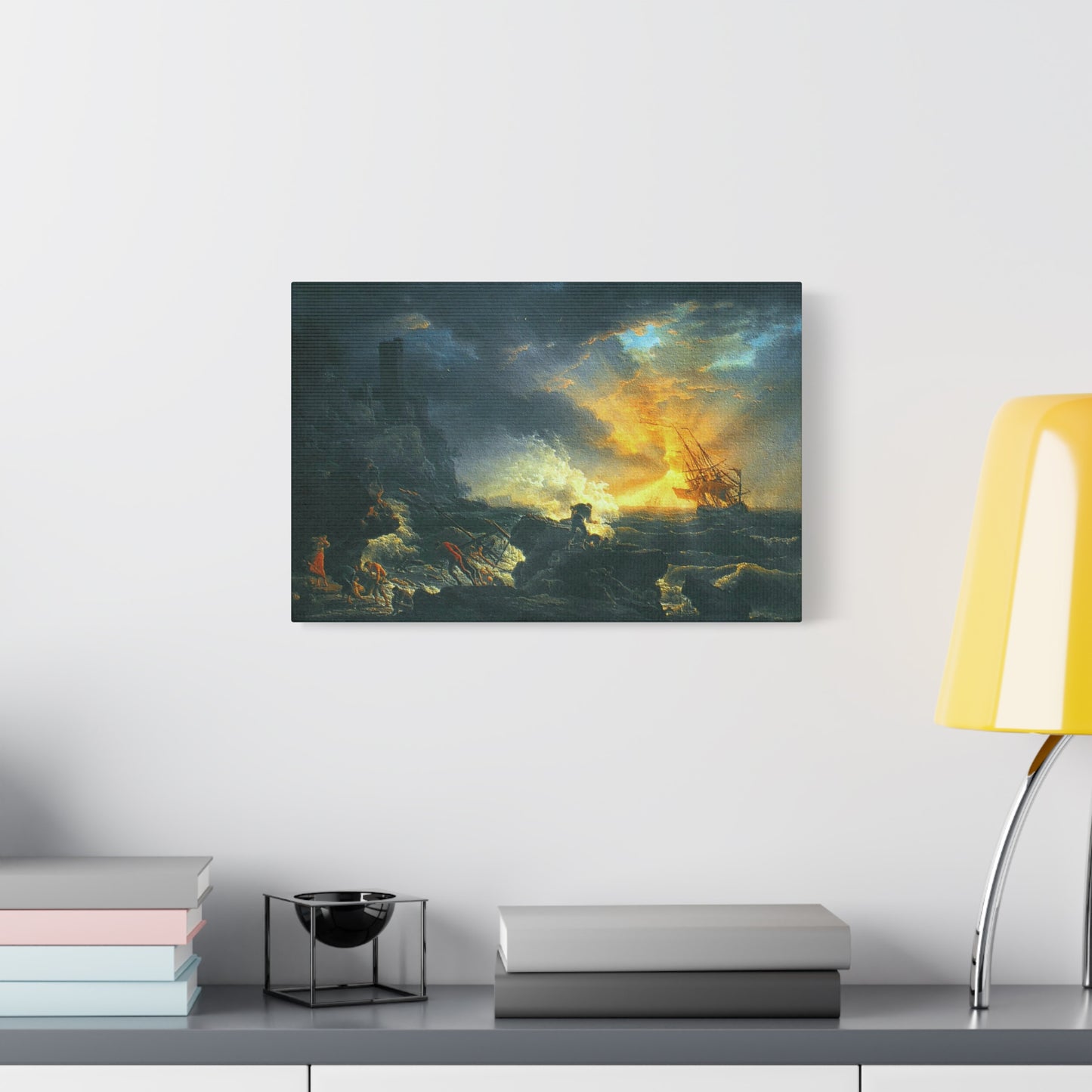 Claude Joseph Vernet Replica of Shipwreck Art Print, Classic Wall Art Decor