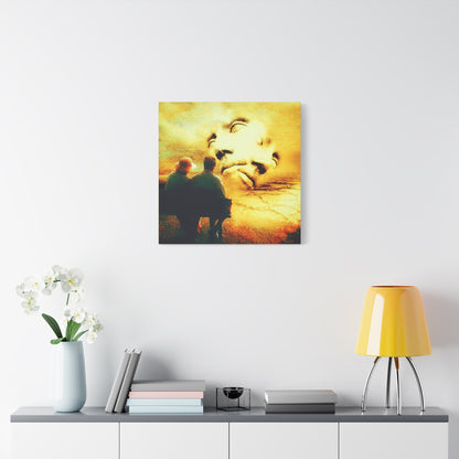 Life Reflections Art Print Stretched Canvas Gold Yellow Wall Decor