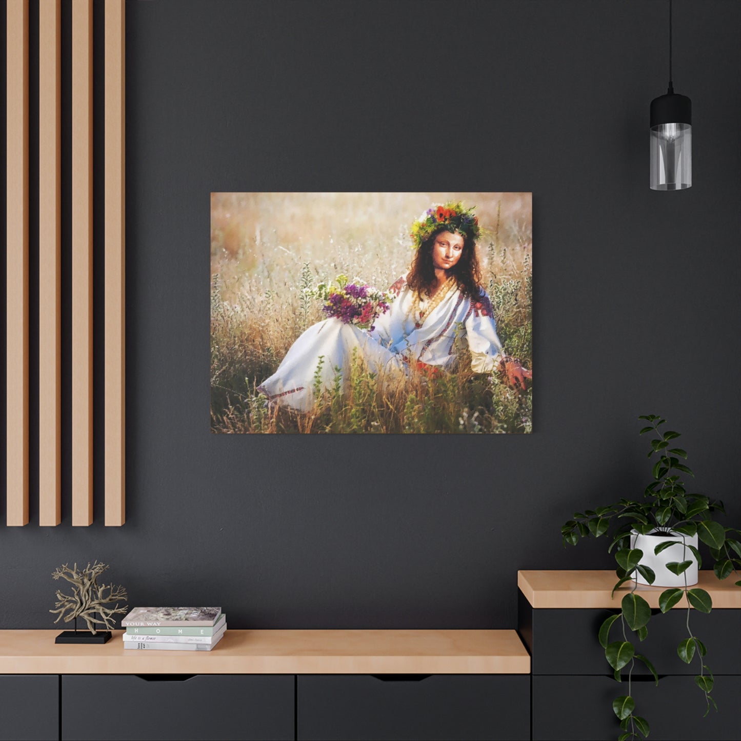 Mona Lisa in Ukraine Stretched Canvas Art Print Wall Décor