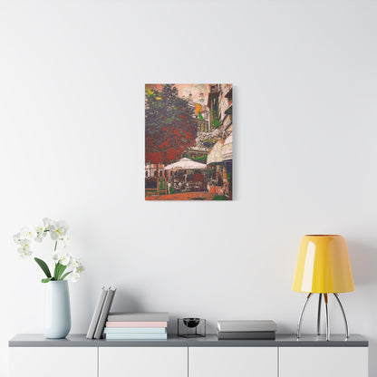 Europe Cityscape Art Print Ghent Belgium Stretched Canvas White Orange Green