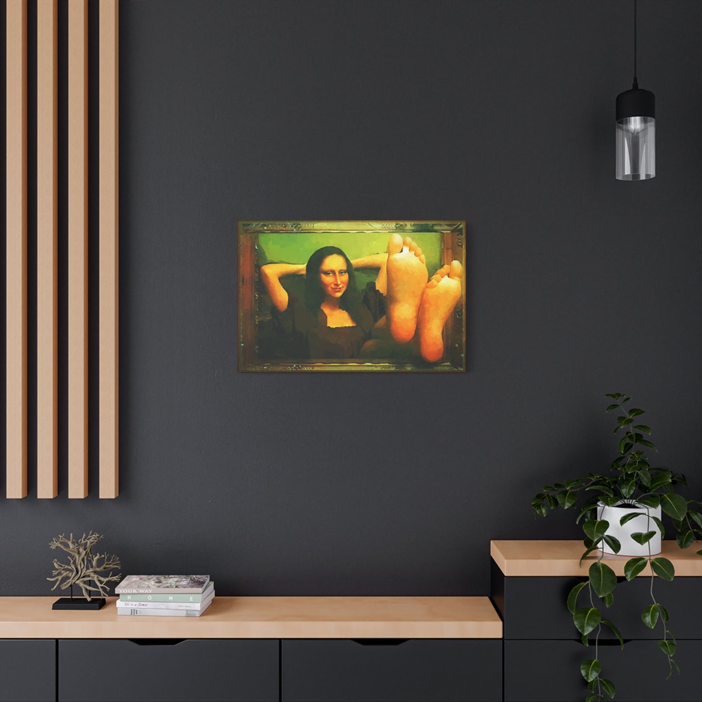 Mona Lisa Funny Wall Art Stretched Canvas da Vinci Abstract Wall Art
